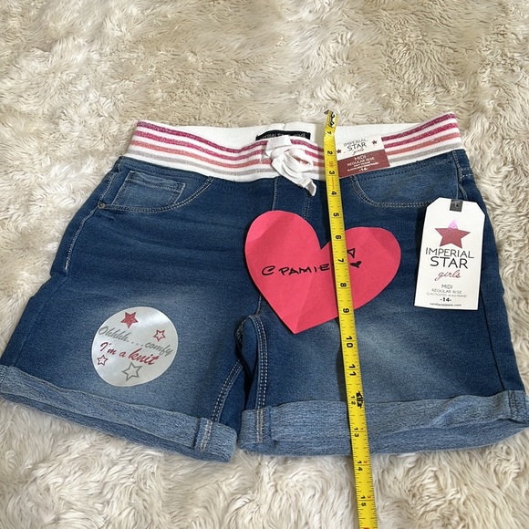 IMPERIAL STAR Girl’s Regular Rise Denim Shorts Size 14 NWT - Picture 6 of 10